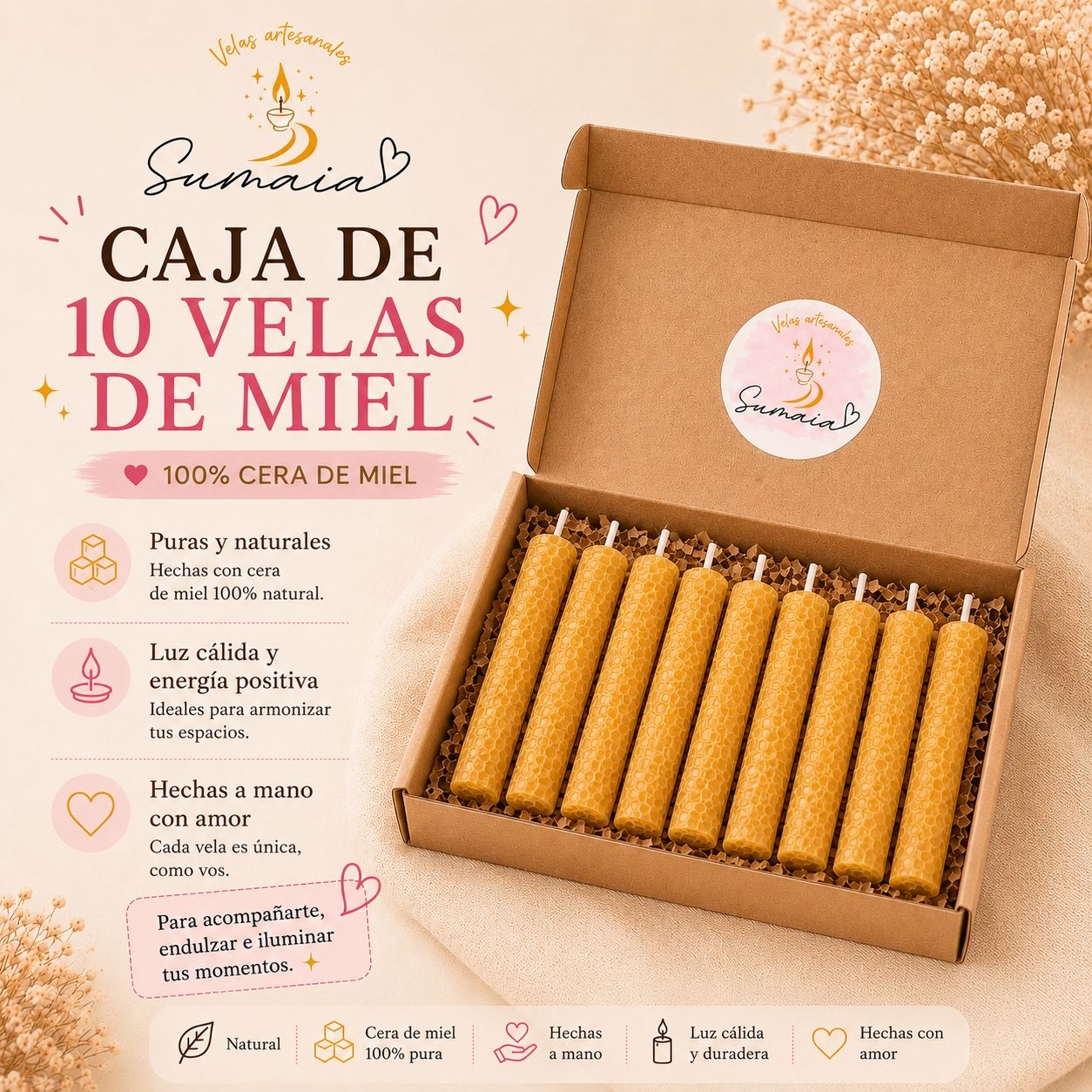 Pack x10 Velas de Miel🍯