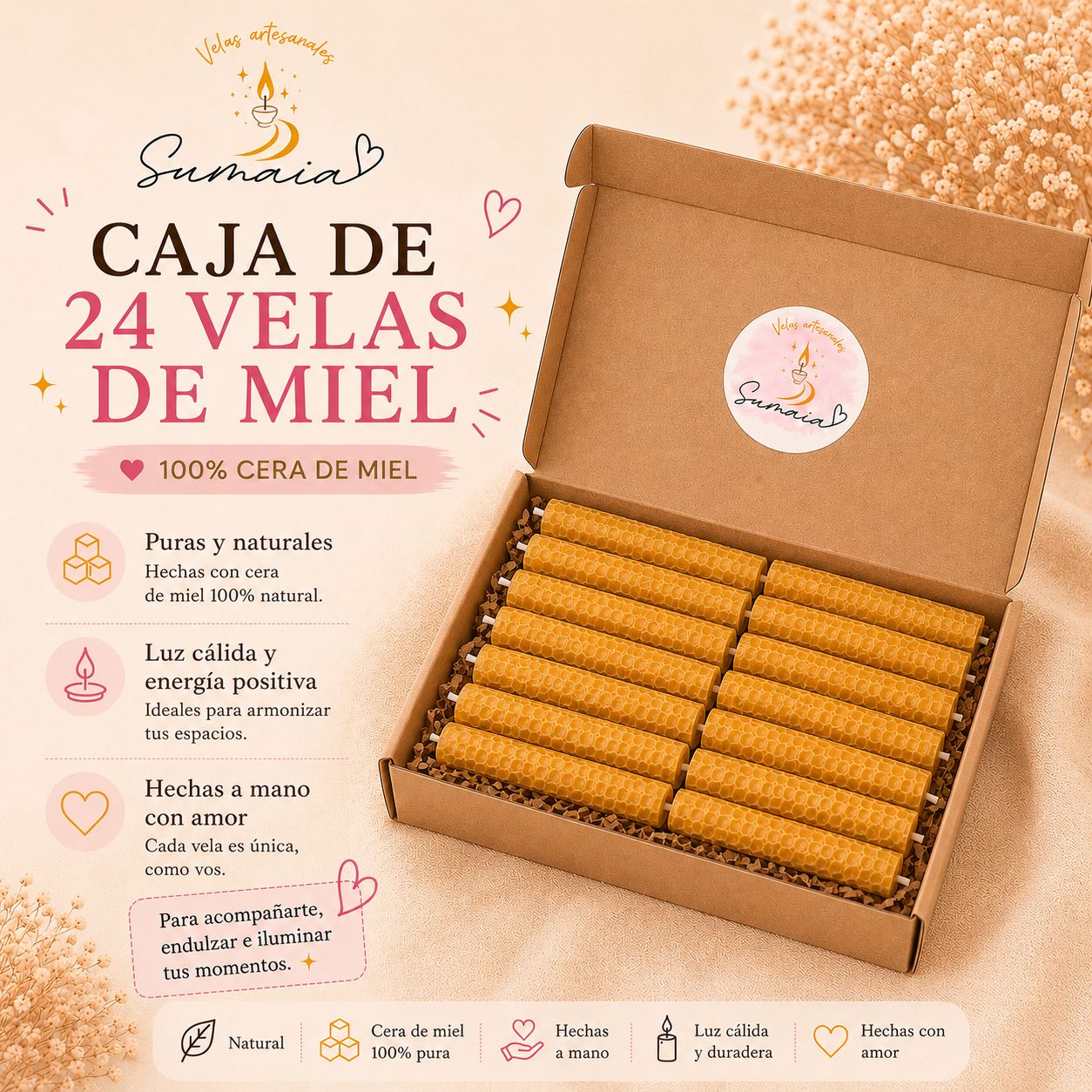 Pack x 24 Velas de Miel🍯